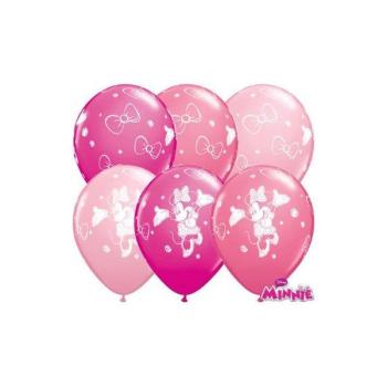 25 Balões Impressos 11" - Minnie - Rosa Qualatex