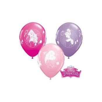 25 Balões Impressos 11" - Princesas Disney - Multicor Qualatex