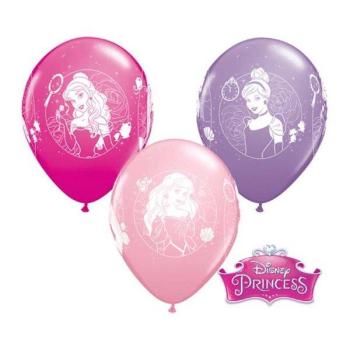 6 Balões Impressos 11" - Princesas Qualatex