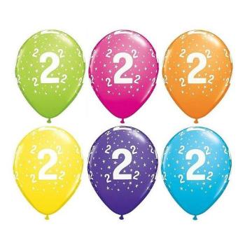 6 Balões impressos Aniversário nº2 - Tropical Qualatex