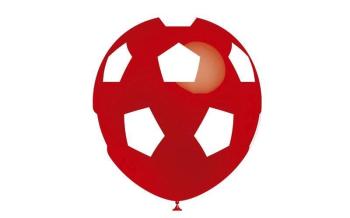 Saco de 10 Balões 32cm Bolas de Futebol - Vermelho XiZ Party Supplies