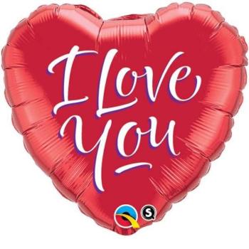 Globo Foil 18" Corazón I Love You Script Modern Qualatex