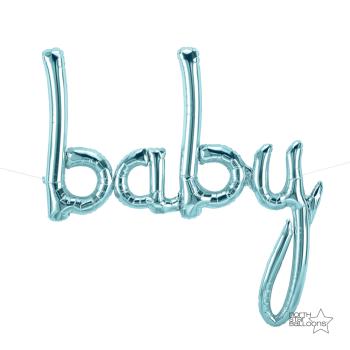 Globo Foil 46" Baby Script - Pastel Blue NorthStar