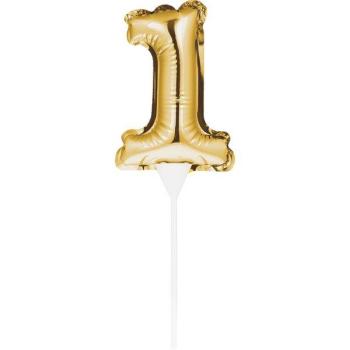 Topo de Bolo Mini Balão Foil nº 1 - Ouro Creative Converting