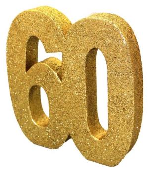 Centro de Mesa Glitter Gold - 60 Anniversary House