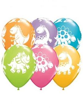 6 Balões 11" Dinossauros Qualatex