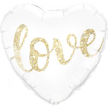 Balão Foil 18" Love Glitter Gold Qualatex