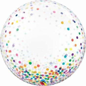 Globo Deco Bubble 24" Colourful Confeti Dots Qualatex