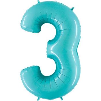 Balão Foil 40" nº 3 - Pastel Blue Grabo