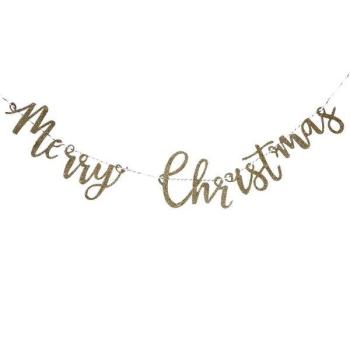 Grinalda Glitter Merry Christmas - Ouro GingerRay