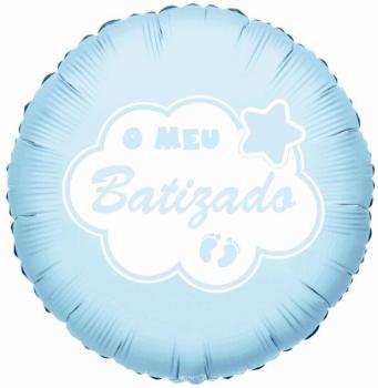 Balão Foil 18" O Meu Batizado - Azul XiZ Party Supplies