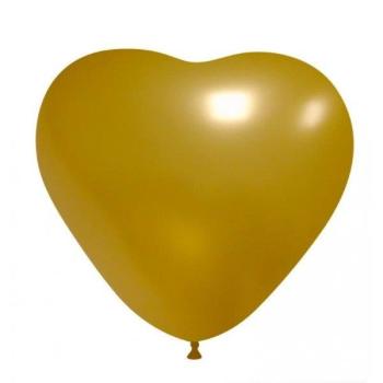 8 Globos Corazón 10" o 25 cm Foil - Oro XiZ Party Supplies