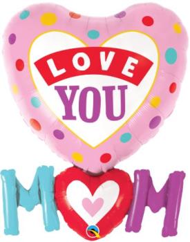 Balão Foil 33" Love You Mum Qualatex