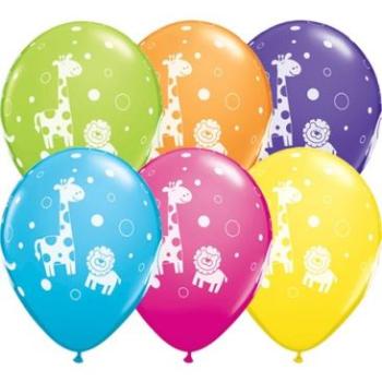 25 Balões Impressos 11" Animais da Selva Qualatex