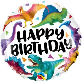 Balão Foil 18" Aniversário Dinossauros Qualatex