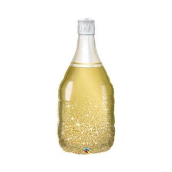 Globo Foil 39" Botella Champán oro Qualatex