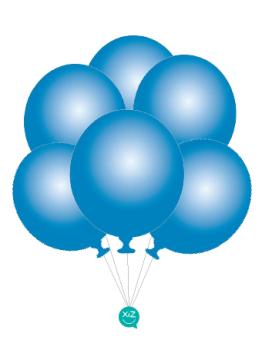 6 Balões 32cm - Azul Médio XiZ Party Supplies