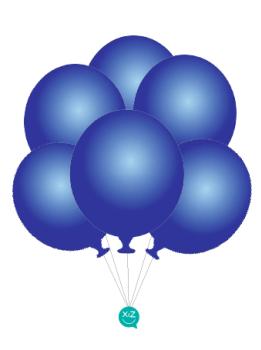 6 Balões 32cm - Azul Escuro XiZ Party Supplies