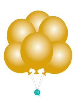6 Balões 32cm - Ouro Metalizado XiZ Party Supplies