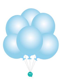 25 Balões 32cm - Azul Céu Metalizado XiZ Party Supplies