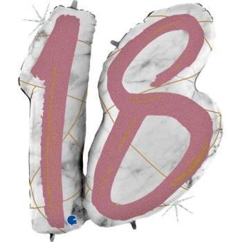 Balão Foil 36" Mármore 18 - Rosa Grabo