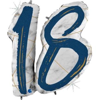 Balão Foil 36" Mármore 18 - Azul Grabo