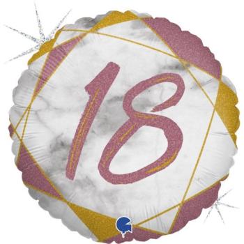 Balão Foil 18" Mármore 18 - Rosa Grabo