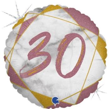 Balão Foil 18" Mármore 30 - Rosa Grabo