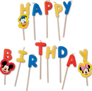 Velas Mickey Happy Birthday Decorata Party