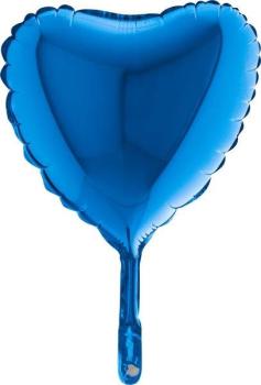 Balão Foil 9" Coração - Azul Grabo