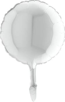 Balão Foil 9" Redondo - Branco Grabo