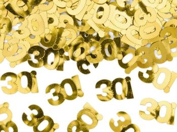 Confettis dourados número 30 15g PartyDeco