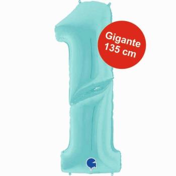 Globo Foil Gigante 64" nº1 - Pastel Blue Grabo