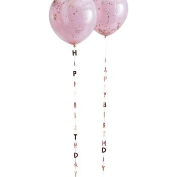 5 Fitas para Balões Happy Birthday GingerRay