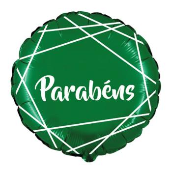 Globo Foil 18" Parabéns - Verde-Blanco XiZ Party Supplies
