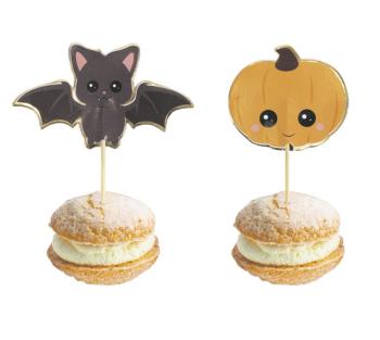Topos de Cupcake Abóbora e Morcego Tim e Puce