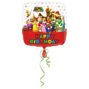 Balão Foil 18" Super Mario Bros. Happy Birthday Amscan
