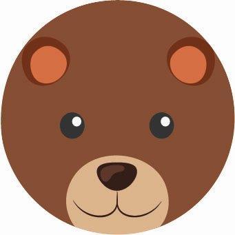 Crachá Animais do Bosque - Urso XiZ Party Supplies