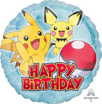Balão Foil 18" Pokémon Happy Birthday Amscan