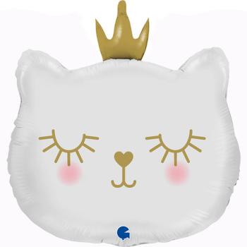 Globo Foil de princesa gato de 26" - Blanco Grabo