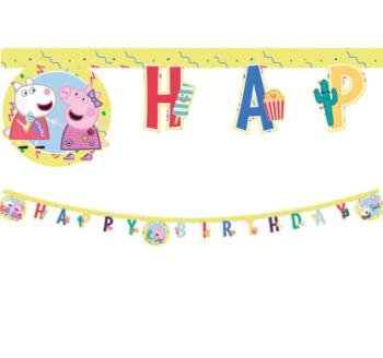 Guirnalda de happy birthday de Peppa Pig Decorata Party