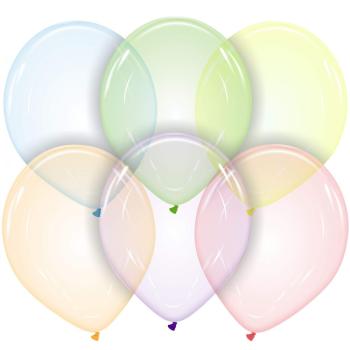 6 Balões 32cm Clear - Multicor XiZ Party Supplies