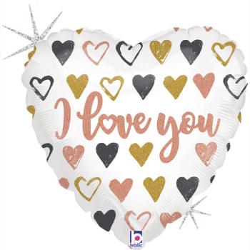 Balão Foil 36" Corações Pequenos I Love You Grabo