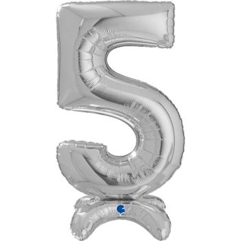 Balão Foil 25" Standup nº 5 - Prata Grabo