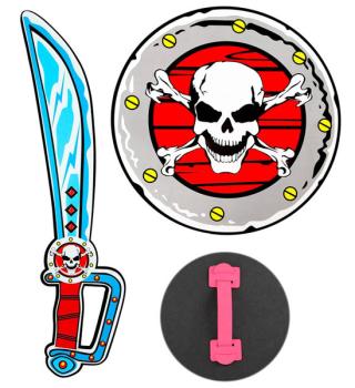 Espada y escudo pirata Widmann