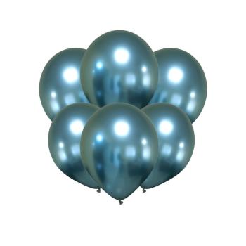 6 Balões 32cm Cromados - Azul Light XiZ Party Supplies