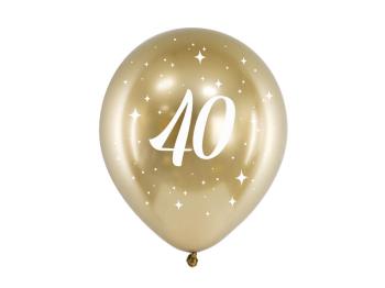 Balões Látex 40 Anos Glossy Gold PartyDeco