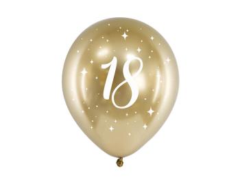 Balões Látex 18 Anos Glossy Gold PartyDeco
