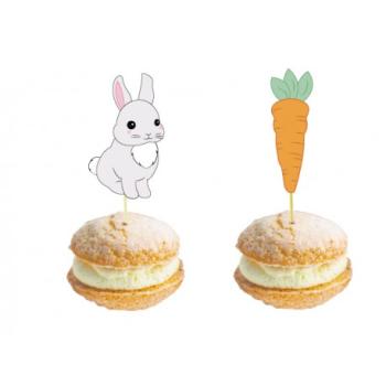 Mini Topper para cupcakes de conejo Tim e Puce