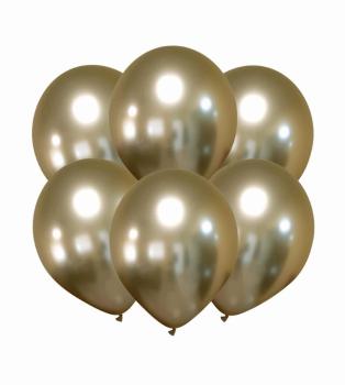 25 Balões 32cm Cromados - Ouro Light XiZ Party Supplies